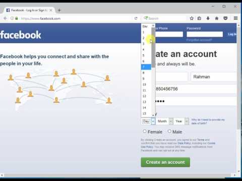 How to create a facebook (fb) account via (using) mobile number step by step