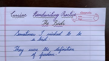 How to write neat cursive handwriting | how to write a story in cursive handwriting 