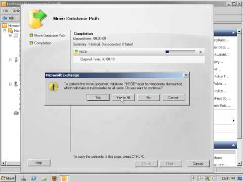 Move Mailbox Database Path by EMC in Exchange Server 2010 - YouTube
