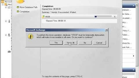 Move Mailbox Database Path by EMC in Exchange Server 2010