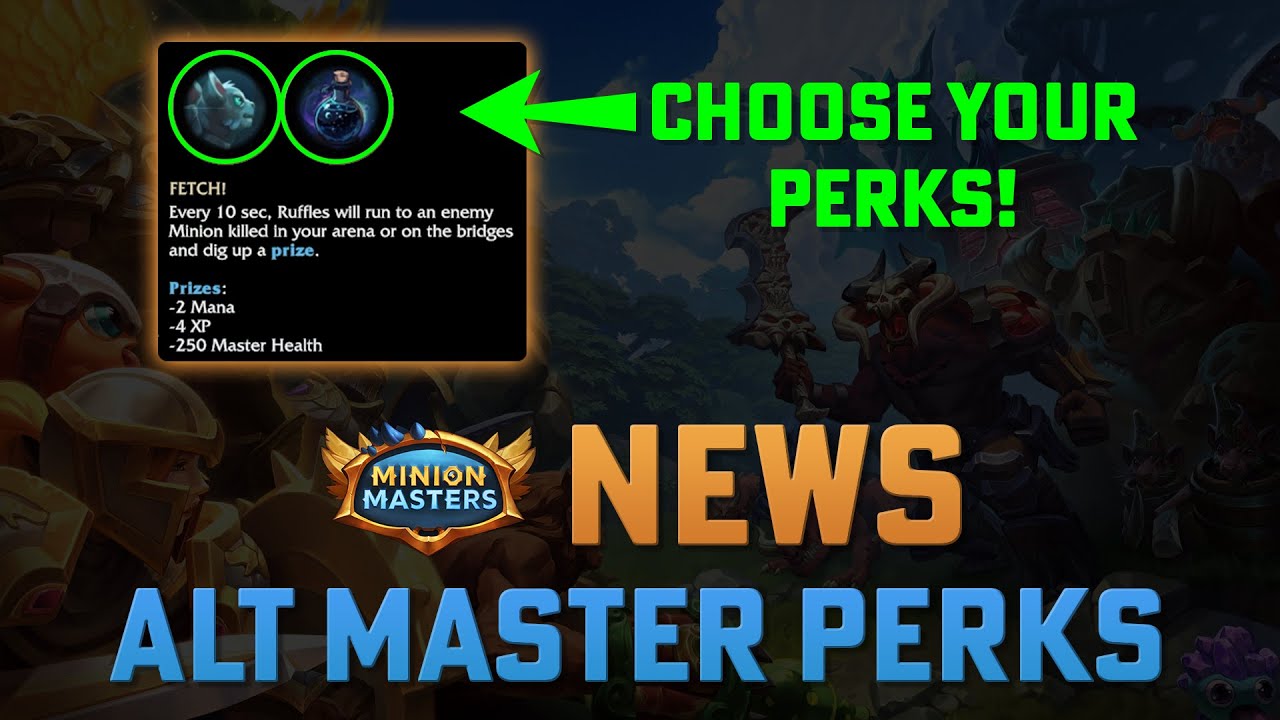 Minion Masters - Alternate Master Perks Update  - New Feature - Explained and Discussed
