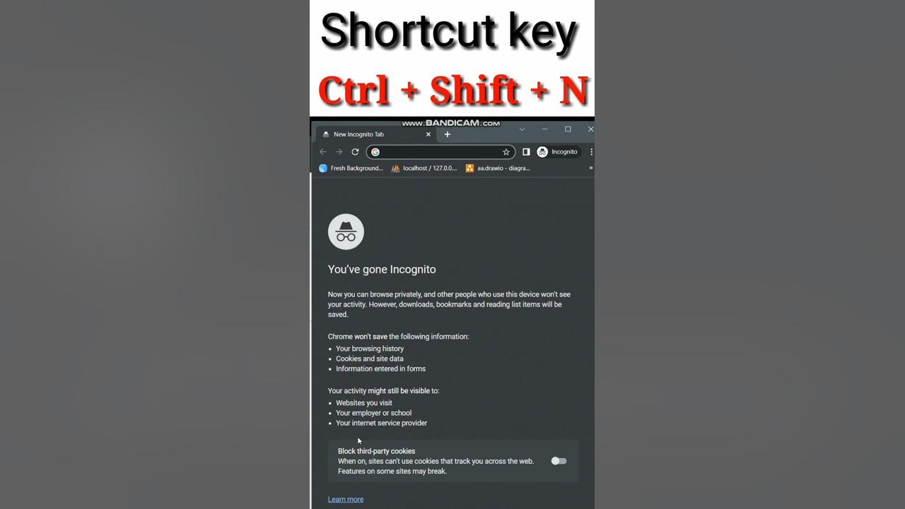 Chrome shortcut key incognito mode computer update gyan youtube