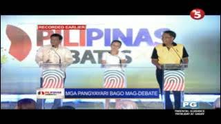 Duterte, Poe, and Roxas trying to entertain the crowd (Pre-debate Part 1)