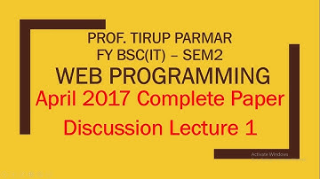 FY BSc(IT) - Sem2 - Web Programming - Lec1 - April 2017 - Unit1 Based Questions