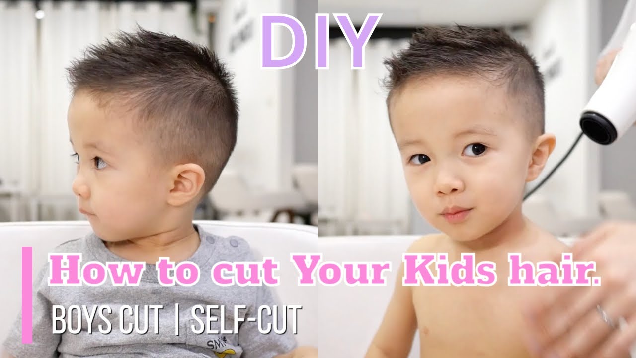 Diy How To Give Your Kids Hair Short Style Self Cut Youtube