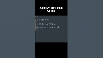 JAVASCRIPT ARRAY METHOD  -  SLICE