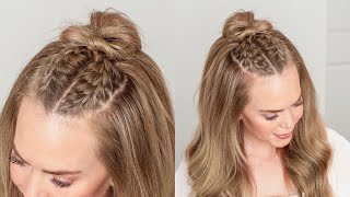 HALFUP DOUBLE BRAID HAIRSTYLE