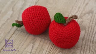 : How to Crochet a Perfect Apple Step by Step - Play Food - Amgurumi