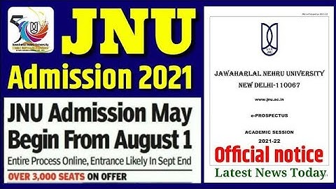 JNU Admission 2021-22 आ गया 🔥| JNU Application form 2021 | JNU Entrance Exam 2021 | JNUEE 2021