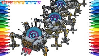 How To Draw Super Mario Odyssey Mechawiggler Boss 213 Drawing Coloring Pages Videos For Kids Youtube