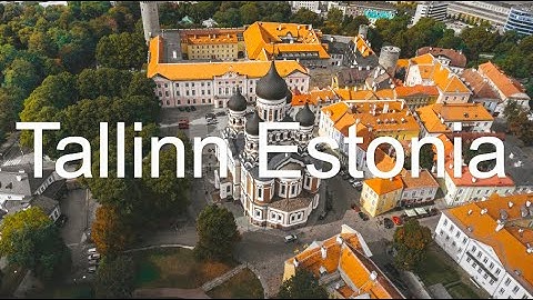 Beautiful Tallinn, Estonia from drone 4K