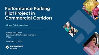 Performance Parking Pilot Project - Virtual Community Kick Off Meeting - Feb. 23 2023 Wealth