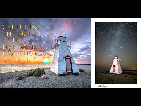 Golden Horizon: Capturing the Majestic Gull Harbour Lighthouse at Sunrise 🌅 #GullHarbourLighthouse