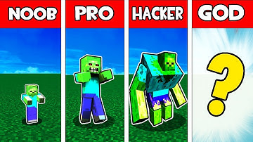 Minecraft - NOOB vs PRO vs HACKER vs GOD : ZOMBIE MUTANT EVOLUTION in Minecraft Animation