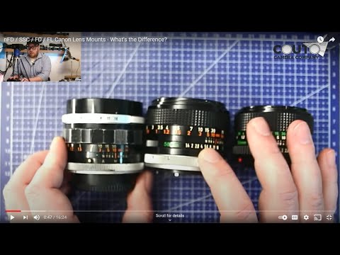 nFD / SSC / FD / FL Canon 렌즈 마운트-차이점은 무엇입니까?