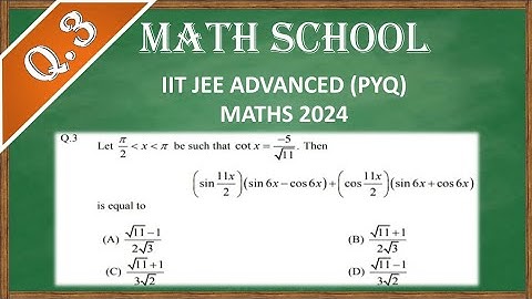 JEE Advanced 2024 Math solution (Q3) | IIT JEE (PYQ) | #jeeadvanced2024 #iitjeepyq #math #mathschool