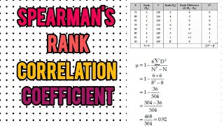 Spearman's Correlation Coefficient || Rank Correlation Coefficient ||