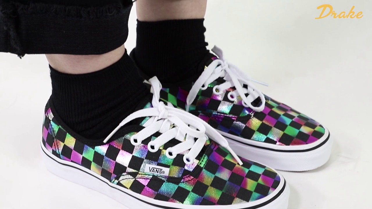 iridescent check vans