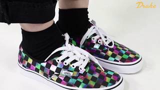 Vans UA Authentic Iridescent Check - (Iridescent Check) black/true white - VN0A38ENMR2