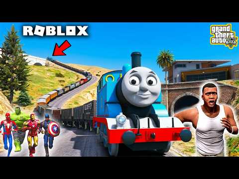 Franklin and Avengers TUNNEL ESCAPE FROM THIS EVIL THOMAS [ ROBLOX ] in GTA 5! SHINCHAN GTA 5 VIDEO