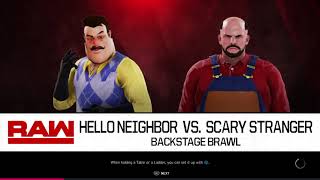 Hello Neighbor Vs Scary Stranger - Backstage Brawl | WWE 2K20 screenshot 5