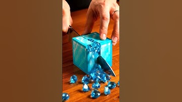 ASMR: Cutting a Minecraft Diamond Block 💎🔪 | AI Short #asmr #satisfying #minecraft