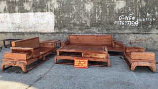 Sofa Zito 2 Văng Chân Đùi Gà Hàng Vip Khuôn 4 Ván 2 Gỗ Hương Đá Tuyển Chọn Vân