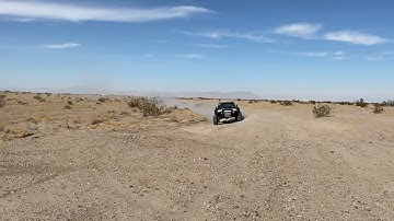 Hitting the wash in Plaster city in the prerunner