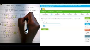 Alg 2 IXL I.1 Factor out a monomial