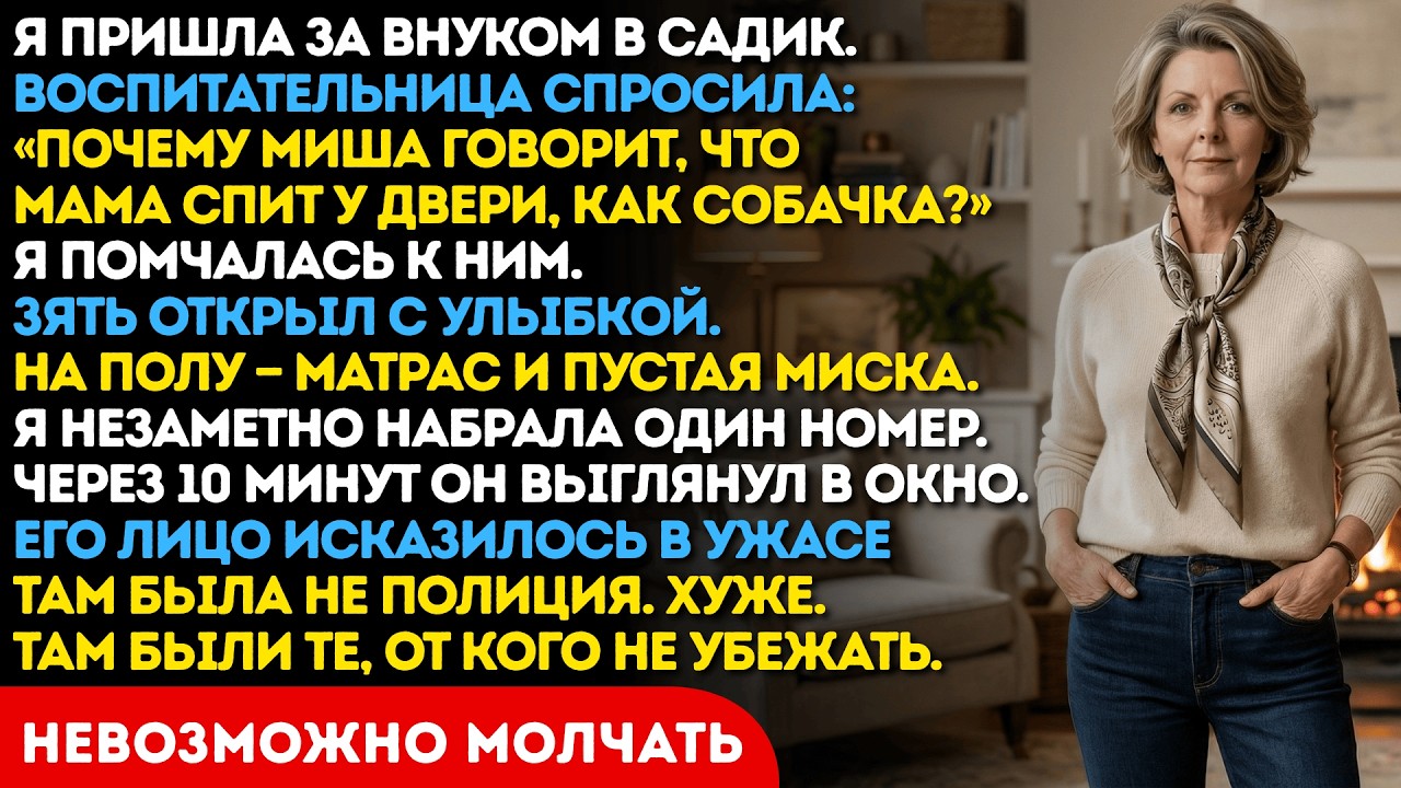 «Мама спит у двери как собачка» — сказал мой внук воспитательнице. Зять не знал, кем я была 20 лет.