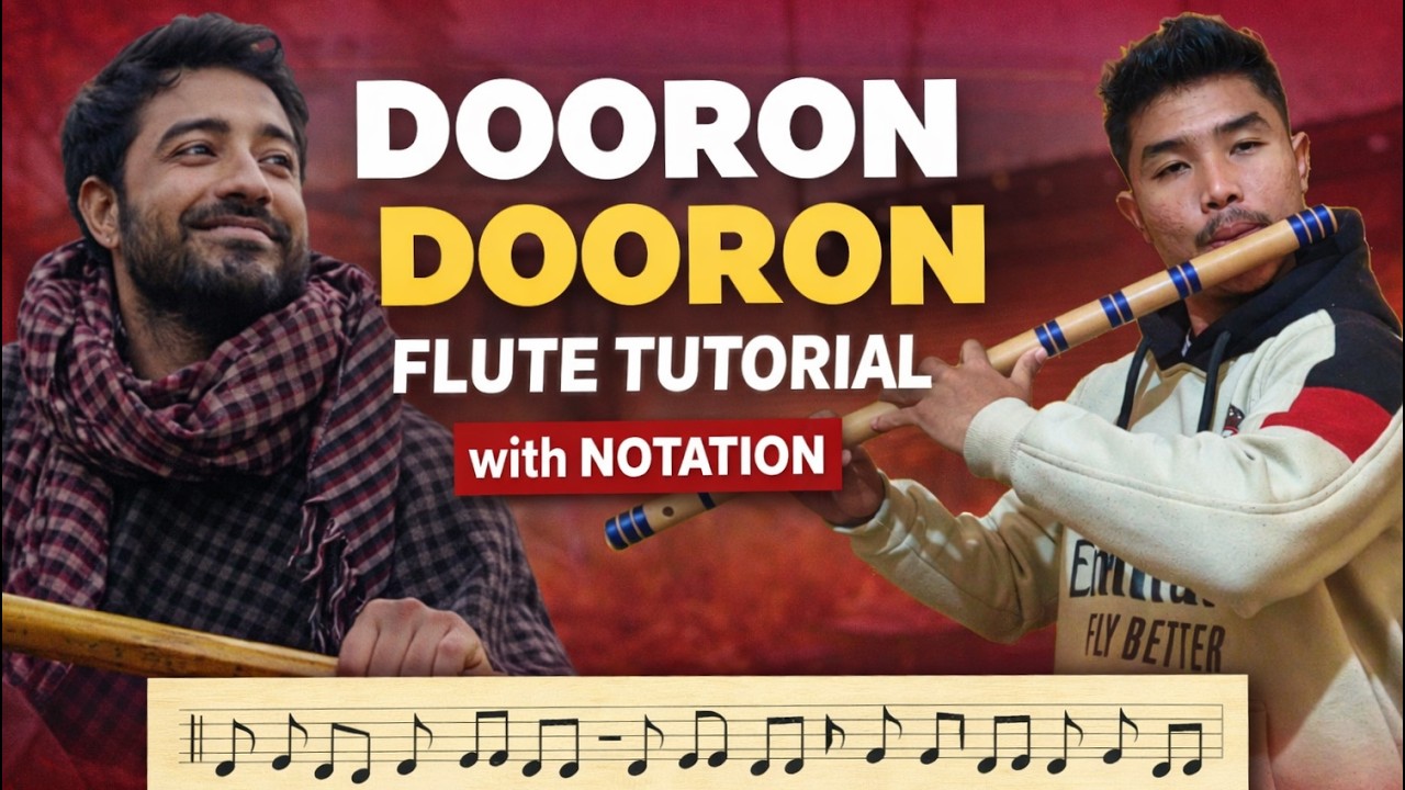 Dooron Dooron Easy Flute Tutorial 🎶⁠|Begginers |With Notation|Flute Lesson