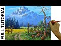 Acrylic Landscape Painting TUTORIAL / View of the Snowy Mountain / JMLisondra