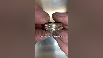 Different Finishes on Mokume Gane Guri Bori Ring #mokume #ring #ringmaking