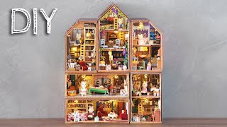[4K] DIY Miniature Dollhouse Kit  Rabbit Town  Block Town  Relaxing Satisfying Video
