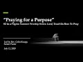 WORSHIP SERIES ON PRAYER #2 of 9 - "Praying For A Purpose," Rev. Colin Knapp [7-12-2020]