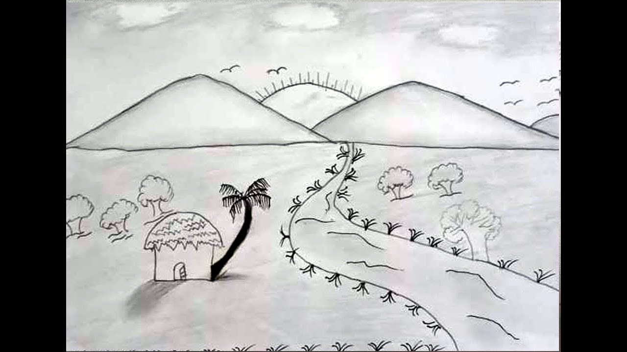 Drawing a beautiful village scene for children😍😍 Pencil Drawing | Bangla  Voice Totorial from bangla scenari drawing teachl to Watch Video -  HiFiMov.co