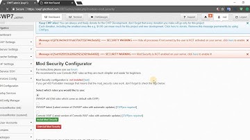 CentOS WebPanel - Enable Mod Security