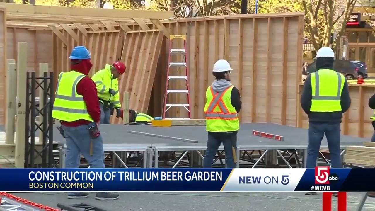 Boston Common beer garden under construction