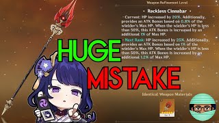 Doing This Could Cost YOU 10,000+ Primogems | Which 5 Stars are worth Refining? | Genshin Impact