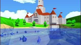 Super Mario 64 | Peach's Castle Lake | 4K ASMR / Sleep aid relaxing ambience | Nintendo 64 [1 hour]