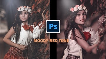 Moody Red tone retouching in Photoshop tutorial by - creative editz
