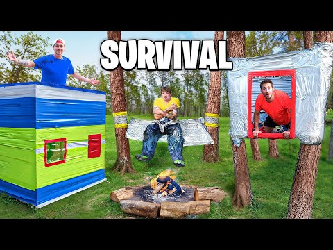 We Built Duct Tape Survival Shelters!