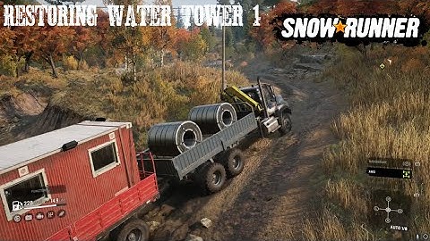 Restoring Water Tower 1 Trailer And Cabin/Metal Rolls New SnowRunner Phase 9 Update/DLC Gameplay