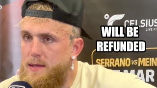 Jake Paul REACTS to Amanda Serrano FIGHT CANCELLED At Last Minute Due to EYE INJURY
