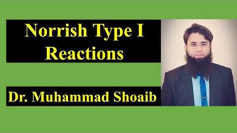 Norrish type 1 Reactions | Photochemistry of Carbonyl Compounds | α-Cleavage
