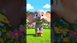 🐘💛 Baby Elephant Learns to Ride a Skateboard!#shorts#kids#toons#videos