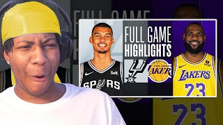 WEMBY VS BRON! Lvgit Reacts To SPURS at LAKERS | FULL GAME HIGHLIGHTS | February 23, 2024