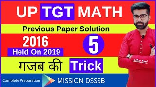 ?LIVE UP TGT MATH Special Class-5 | UP TGT Math 2016 Paper solution with short trick | MISSIONDSSSB