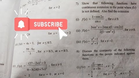 Continuity Exercise 8.1 Q.7 Q.8 Lecture 4 Class 11 Maharashtra board New syllabus By Chetan sir