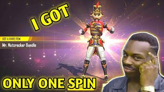 I GOT NEW MR. NUTCRACKER BUNDLE ONLY ONE SPIN | FREE FIRE MR. NUTCRACKER BUNDLE ONLY 1 SPIN 🤔